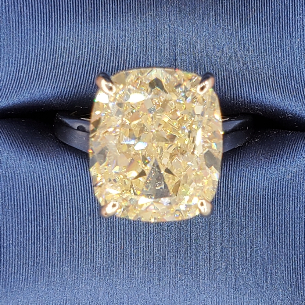 12CTW Assher Cut Radiant Ice Crushed High Carbon Lab Diamond Ring 925 Stamped